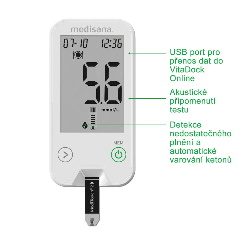 Medisana Glukometr s příslušenstvím 79034 MediTouch 2 (mmol/l) s USB